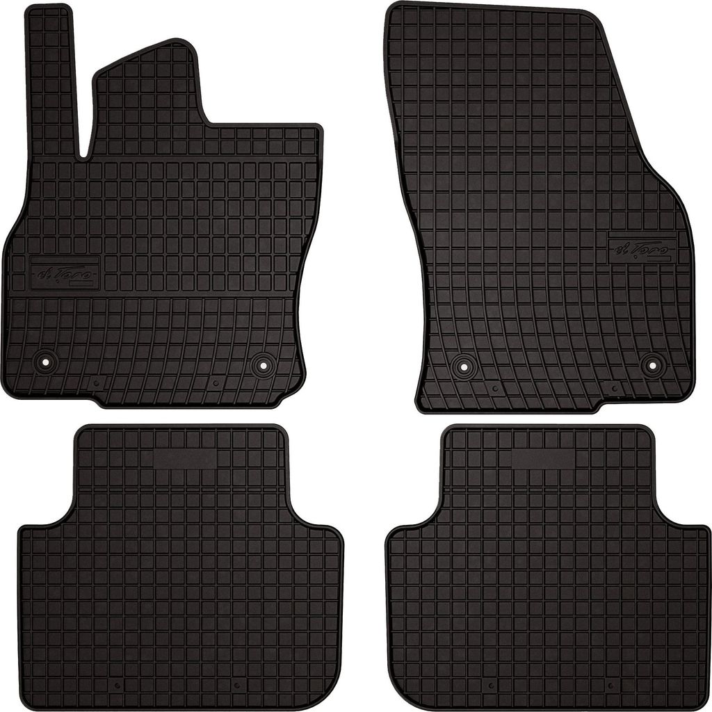 Gummifußmatten passend für Audi Q3 II F3 (SUV, Sportback, Bj. 2018-) – schwarz, passgenau, mit Befestigungen set 4 Stk. - Gummi-Automatten
