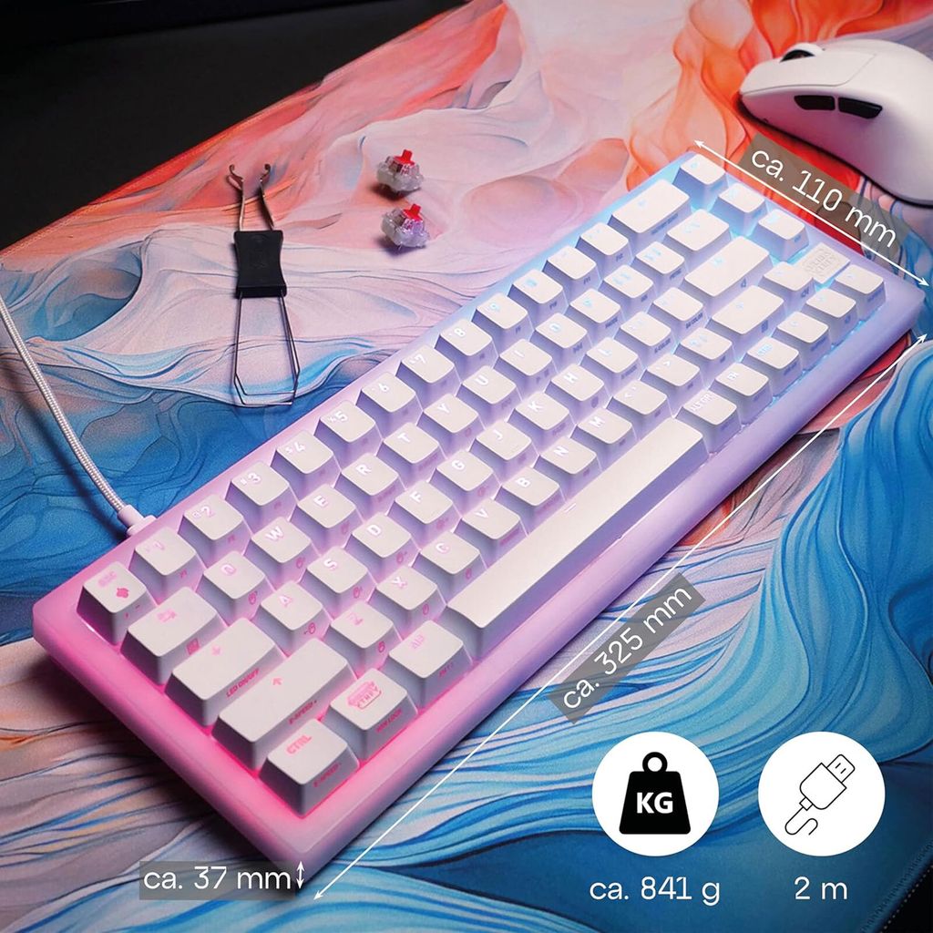 CHERRY XTRFY TAS K5V2 Corded DE-Layout weiß MX Red Produktbild 7
