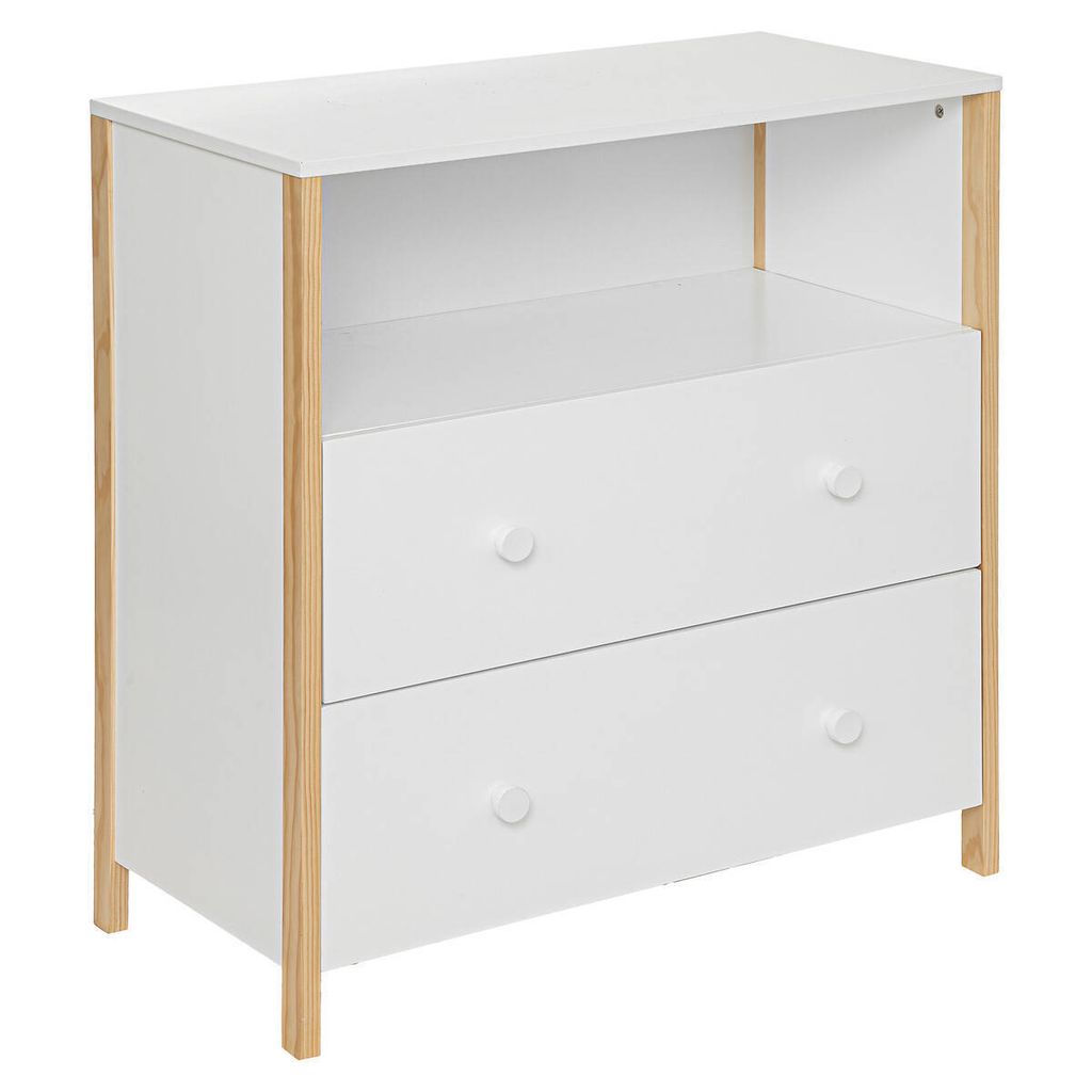 Kommode "kima" aus holz 85x40cm weiß - Atmosphera créateur d'intérieur