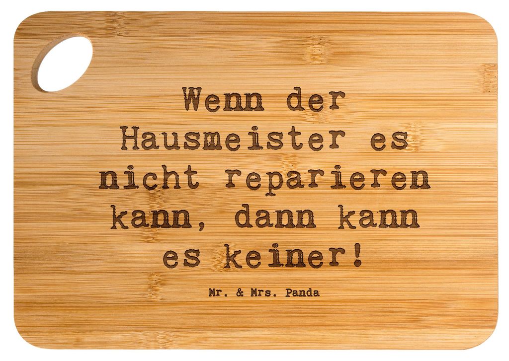 Mr. & Mrs. Panda Holzbrett Spruch Hausmeister Hilfe - Produktbild 