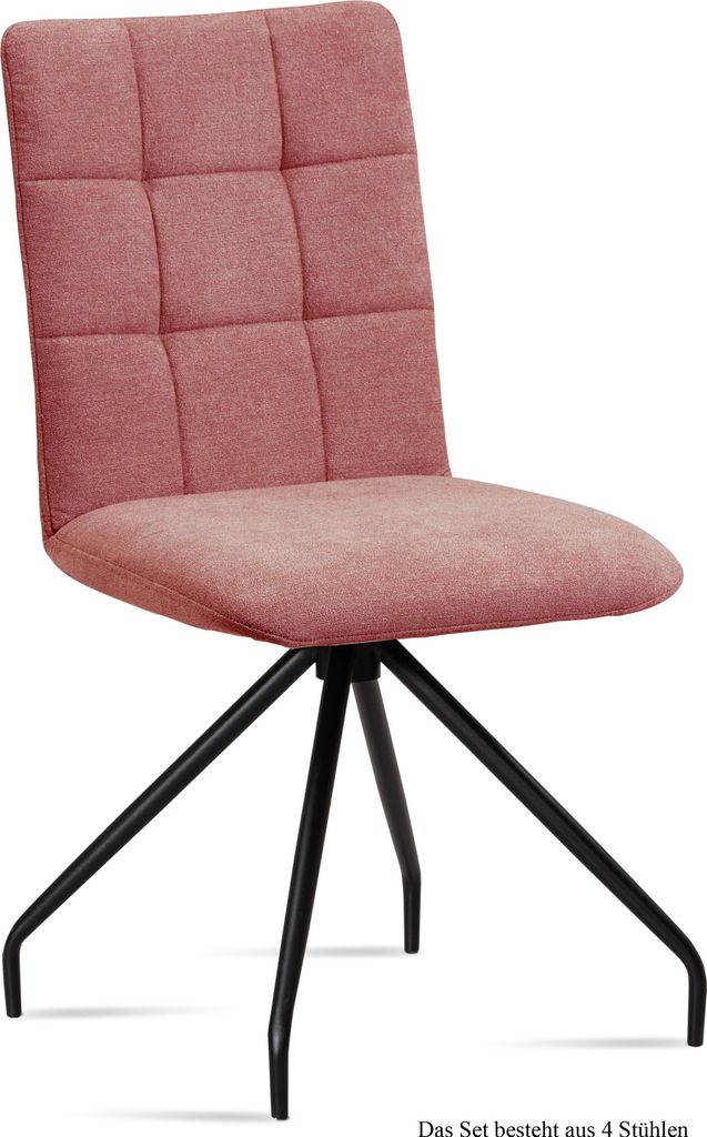 Esszimmerstuhl (4er-Set) Devera 47x91x60 Schwarz/Rosewood