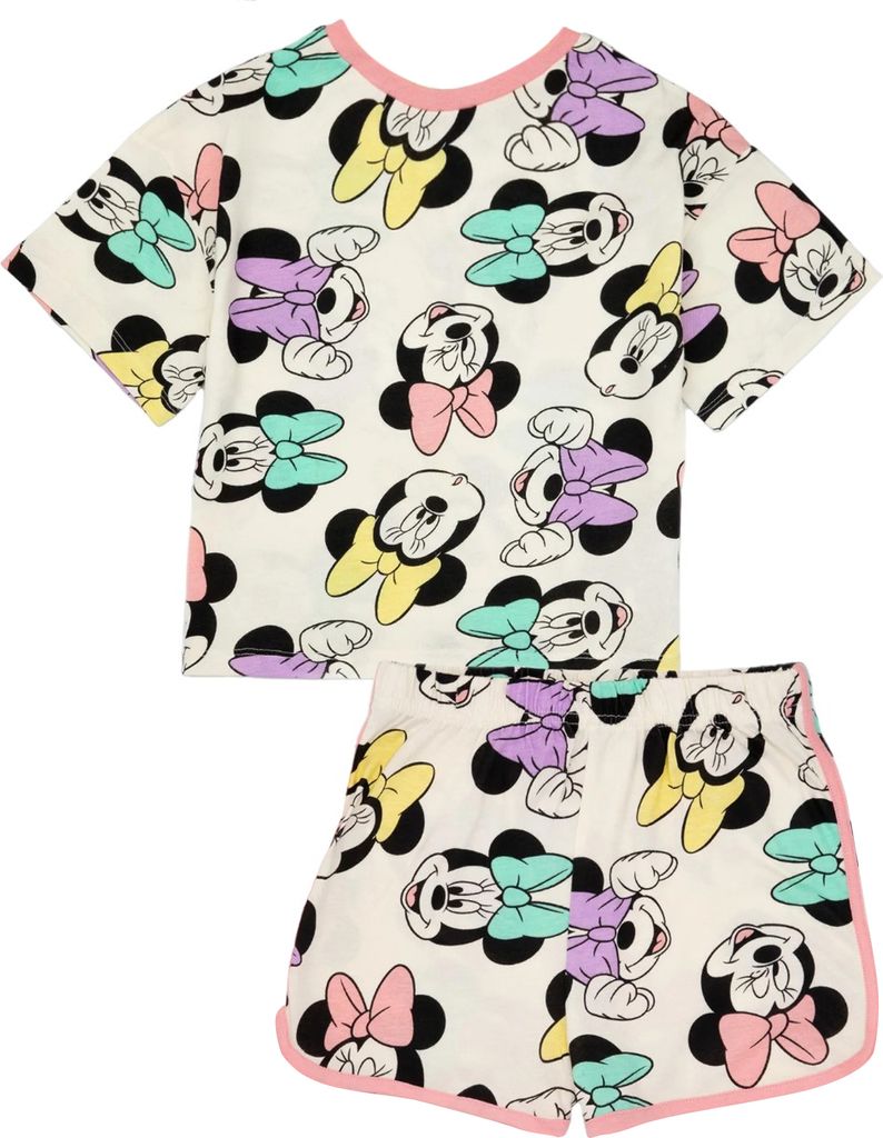 Minnie Mouse - Schlafanzug mit Shorts für Mädchen NS7423 (104) (Weiß)