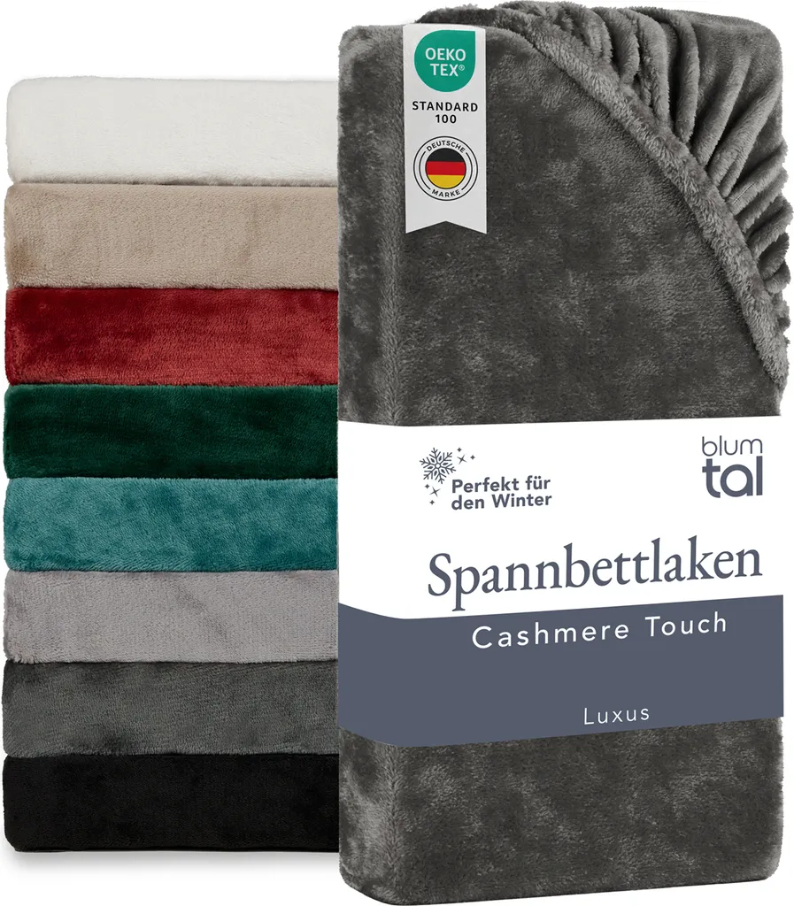 Blumtal Drap-housse Cashmere Touch 180x200 cm anthracite en microfibre