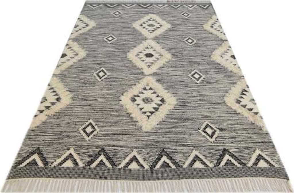 Kelim Dover ivory/black (160x230 cm)