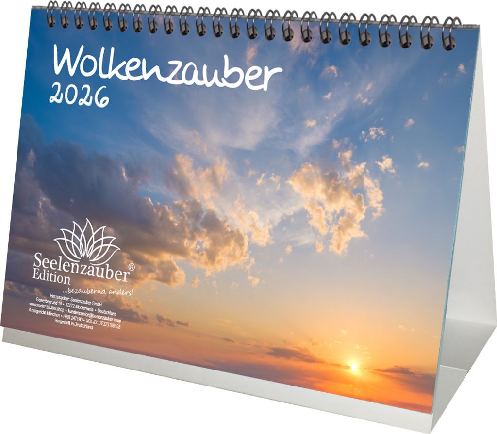 Wolkenzauber DIN A5 Tischkalender für 2026 Wolken Himmel - Seelenzauber