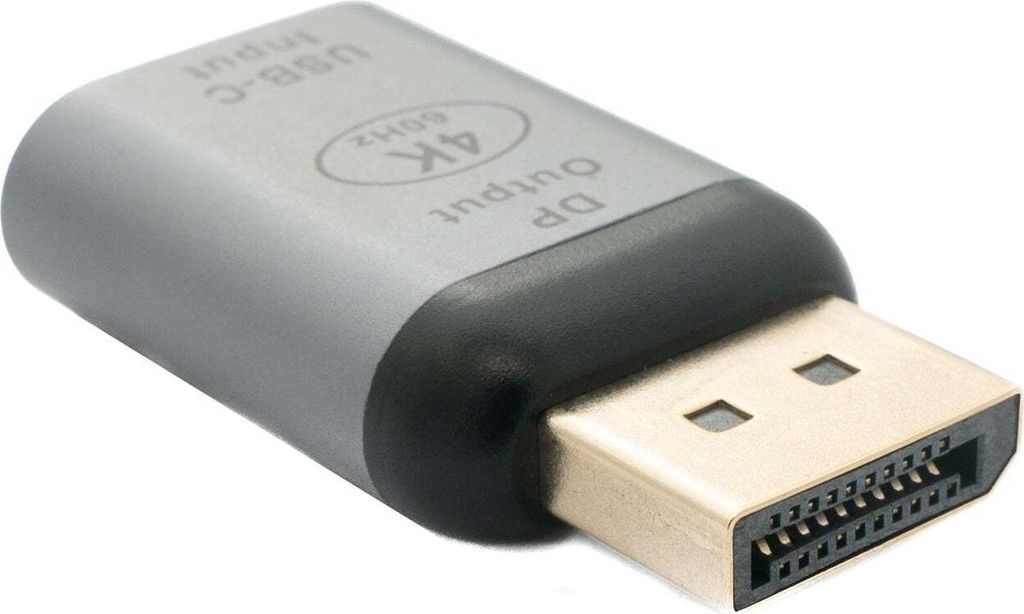 SYSTEM-S USB 3.1 Adapter Typ C Buchse zu DisplayPort DP Stecker 4k HDTV Kabel in Grau