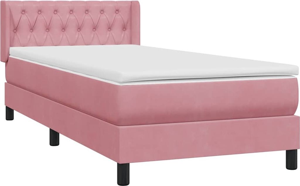 Boxspringbett mit Matratze Rosa 90x220 cm Samt