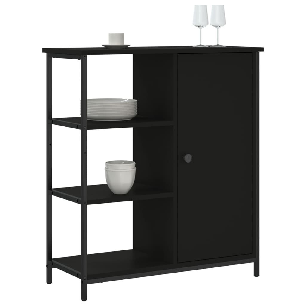 vidaXL Sideboard Noir 70x30x80 cm Bois composite Image du produit 