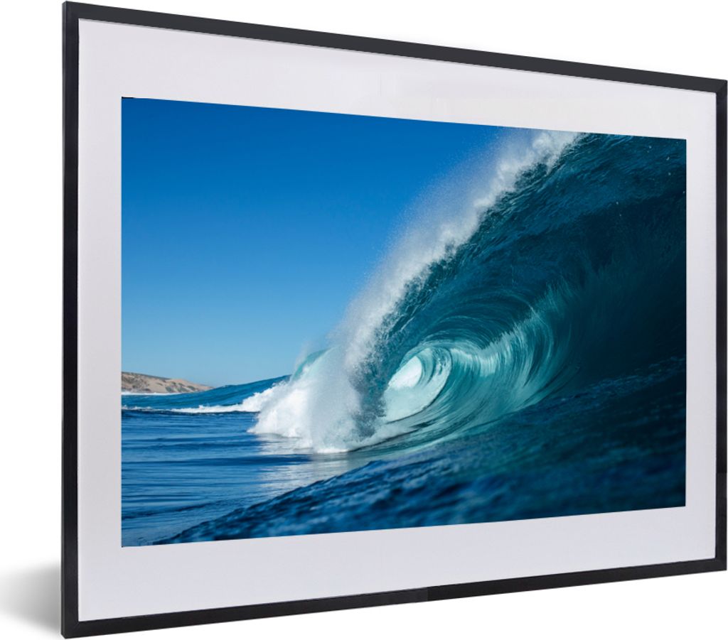 MuchoWow MuchoWow Gerahmtes Poster Meer - Wasser - Golf 60x40 cm - Poster mit zchwarzem Bilderrahmen - Schlafzimmer - Plakat in Rahmen - Drucken