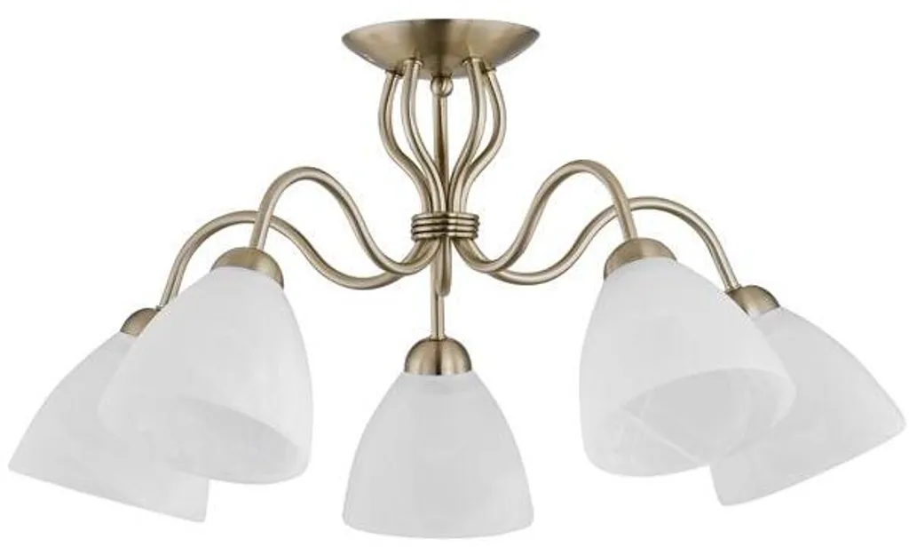 Luminaire de plafond style classique ARIEL patiné blanc 5 lumières E27