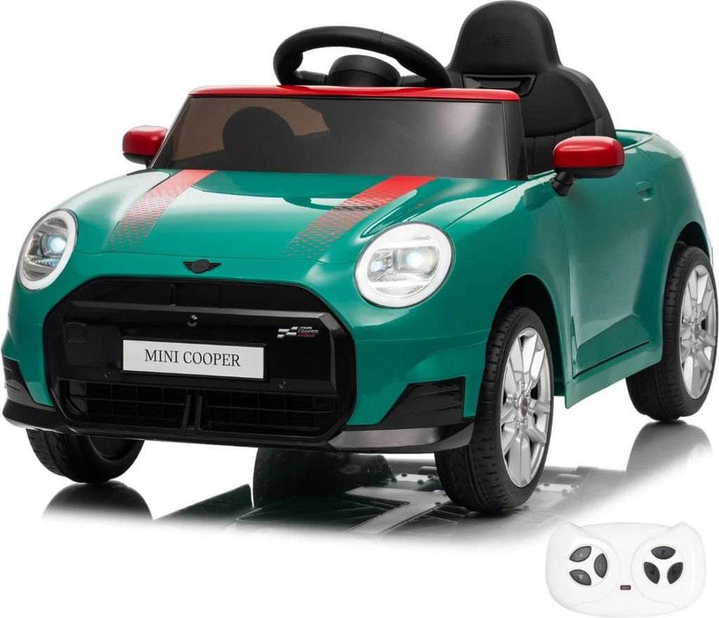 Kinder Elektroauto 12V - MINI Cooper JCW - 1 bis 5 Jahre - mit Fernbedienung - Grün
