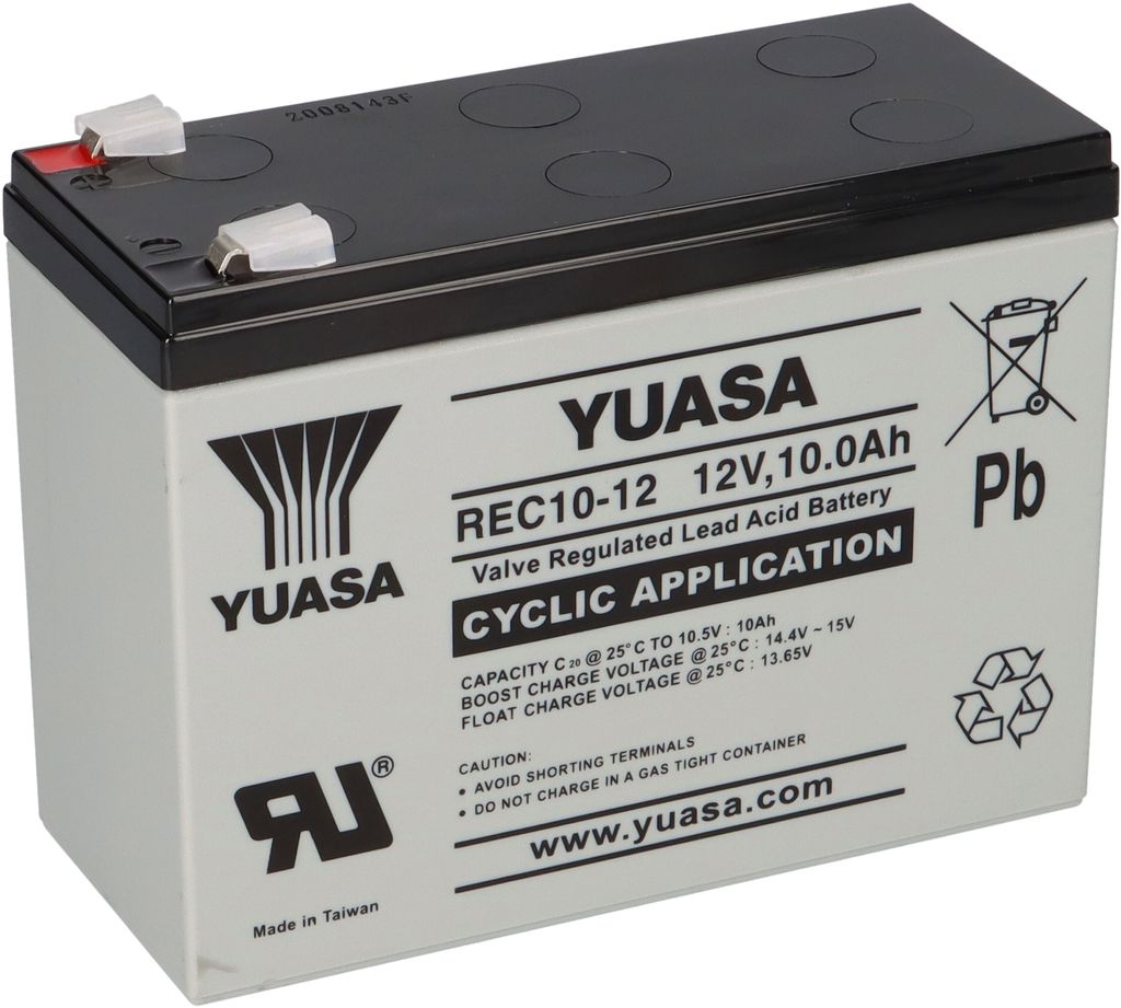 Yuasa Blei-Akku REC10-12 Pb 12V / 10Ah Zyklenfest, Faston Produktbild 