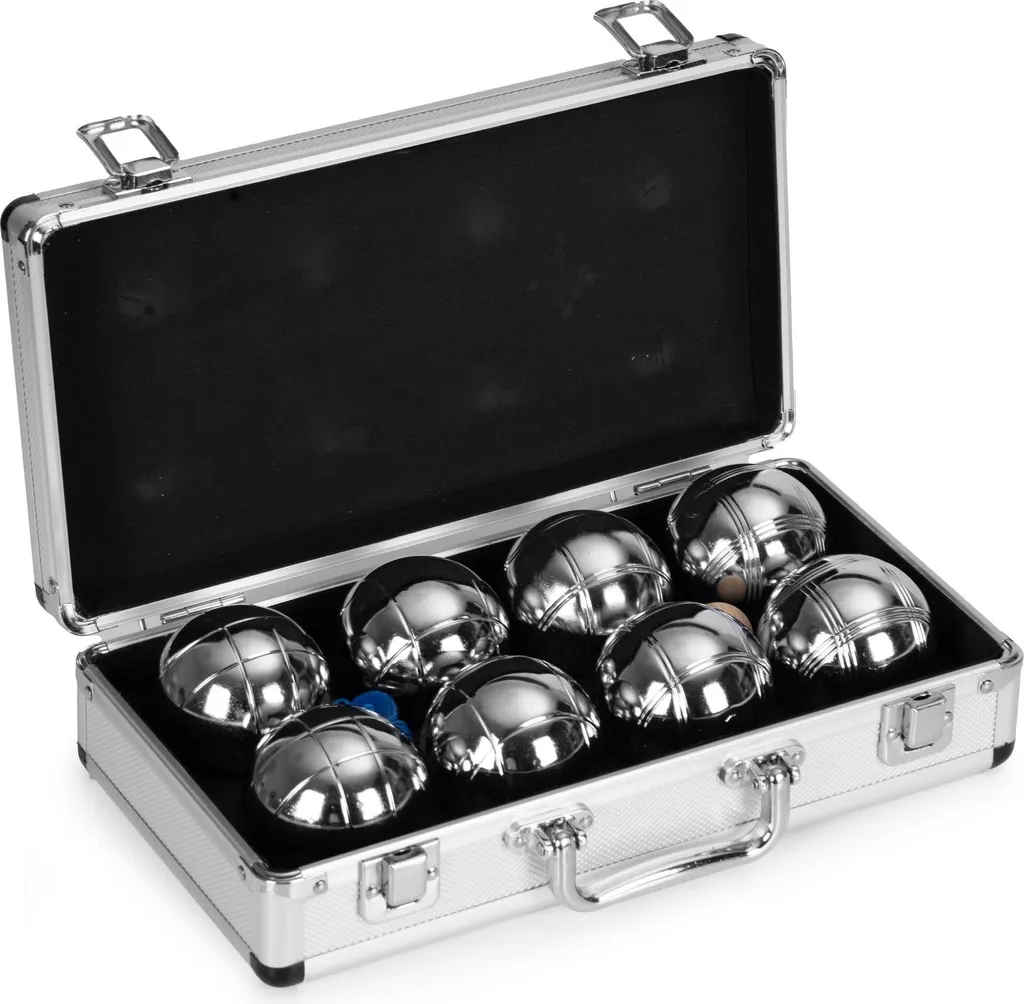 Set De 6 Boules De Pétanque FORZA – Chromées, Avec Cochonnet En Liège, Mètre Ruban Et Sac De Transport