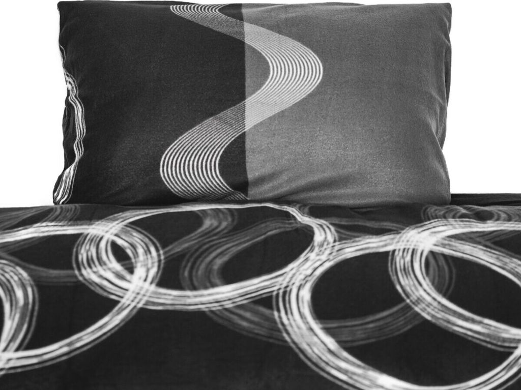 Fleece-Bettwäsche mit Reißverschluss in Grau Kissen- und Deckenbezug 100% Polyester 155x220 cm