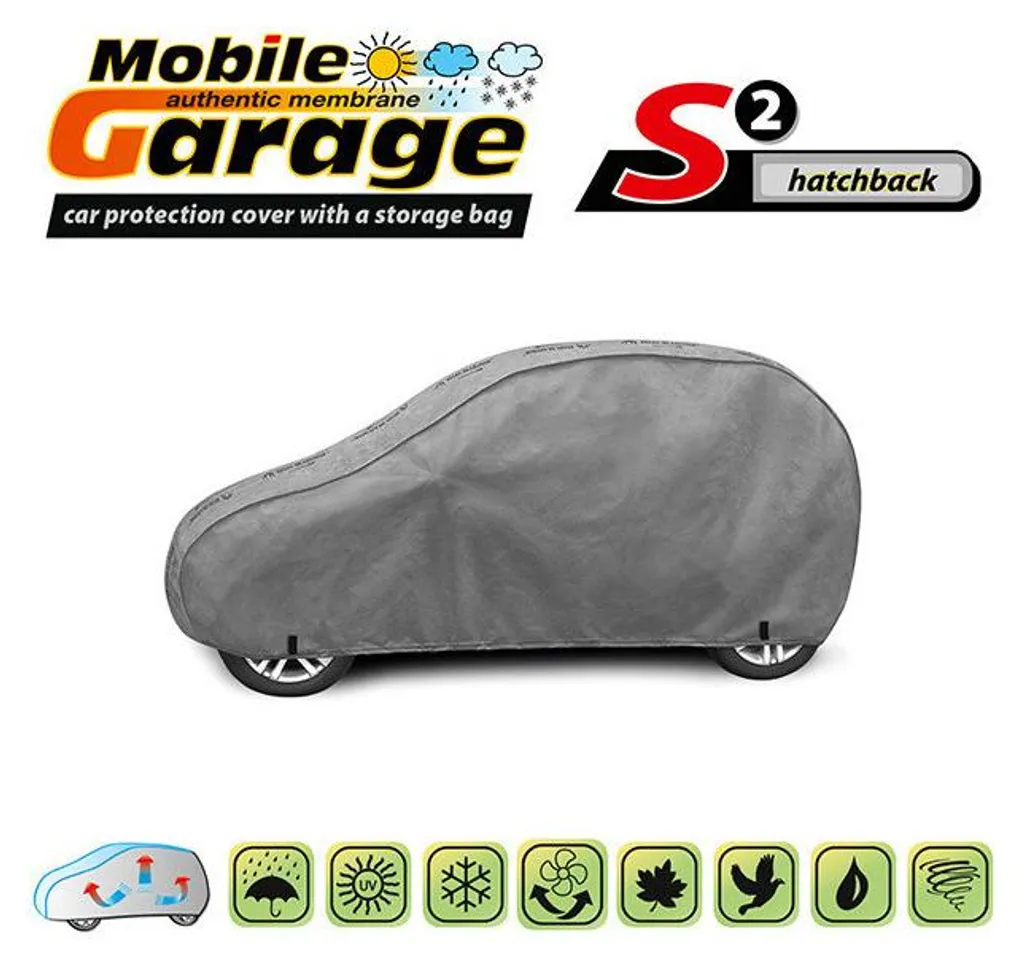 Housse de voiture pour stationnement extérieur Mobile Garage S2 Gris
