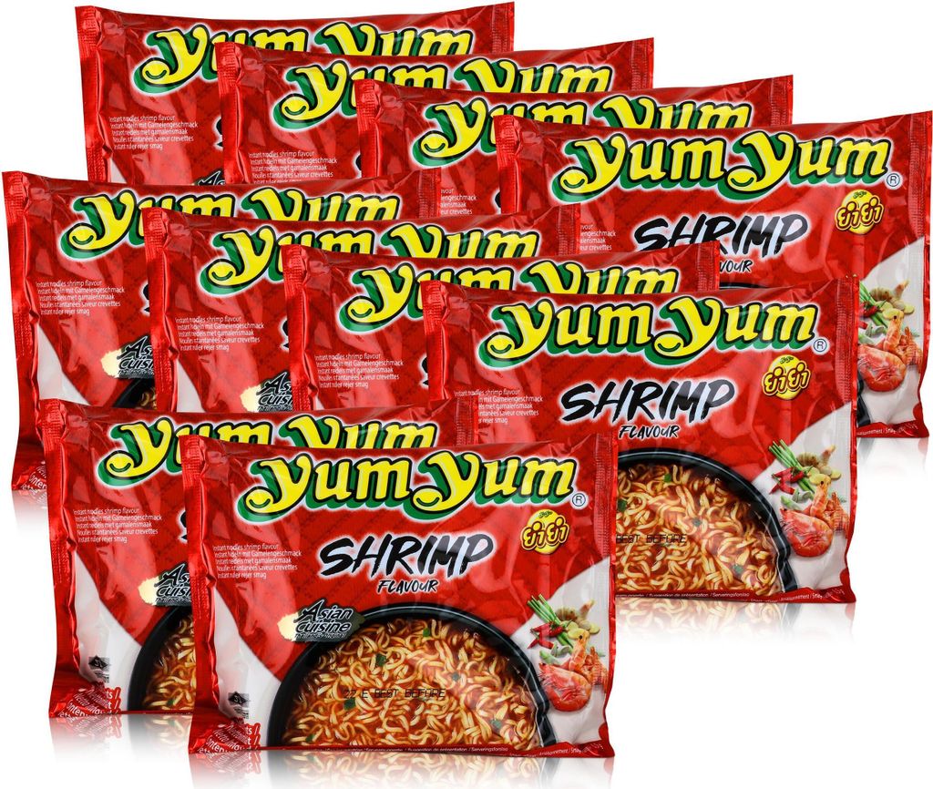 YumYum - Instatnudeln SHRIMP Flavour -  Garnelengeschmack, Produktbild 