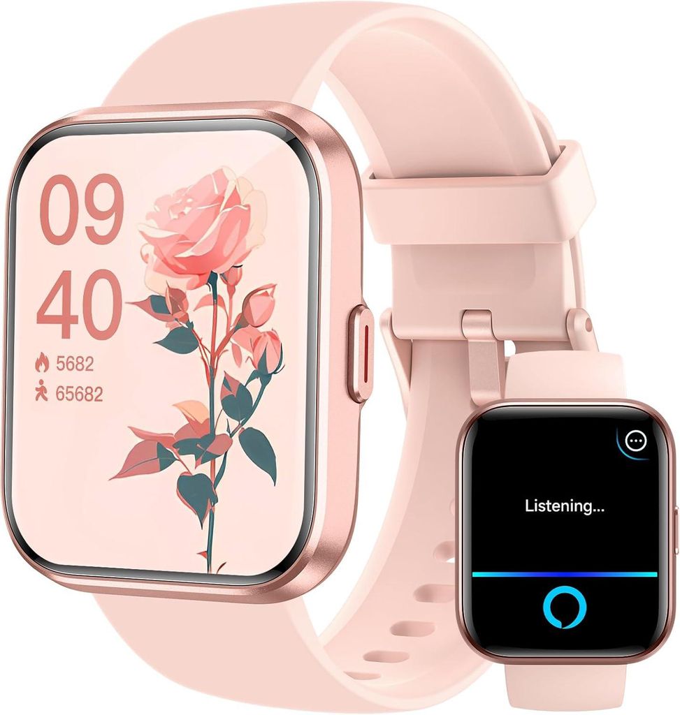 Woneligo Smartwatch mit Telefonfunktion, 1.8" Display, Alexa, 100+ Sportmodi, 24h Herzfrequenz & SpO2, Schlaftracking, IP68, Android/iOS