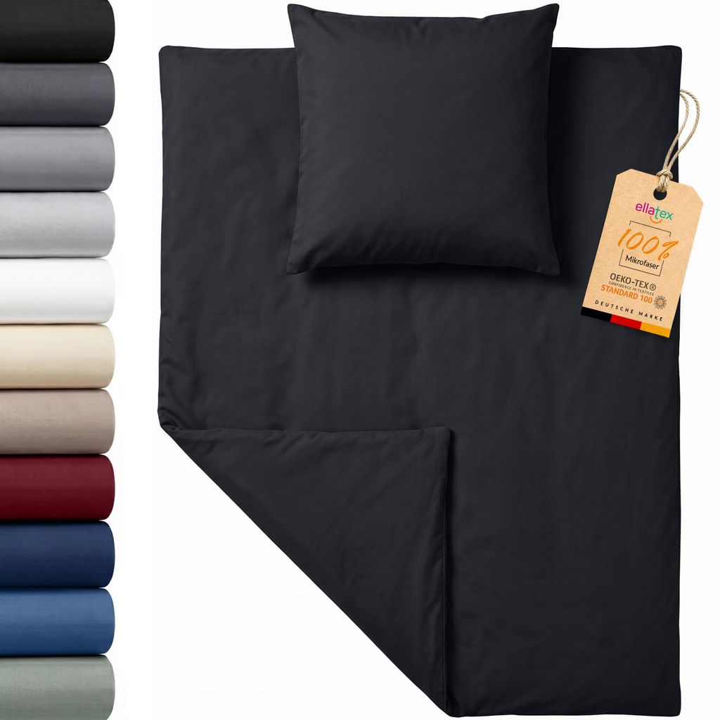 EllaTex Premium Mikrofaser Bettwäsche 155x200 + 80x80 cm – Produktbild 