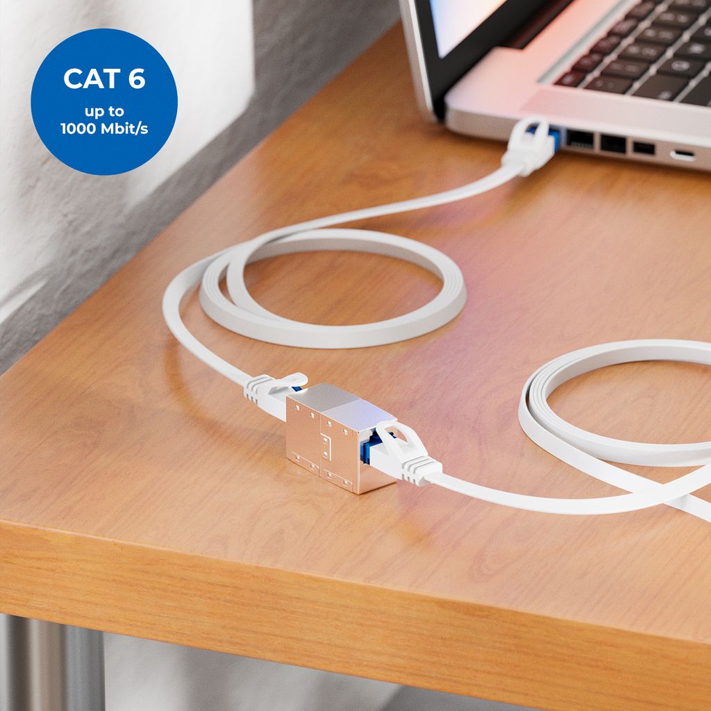 deleyCON CAT6 RJ45 Kupplung Verbinder Netzwerkkabel Produktbild 2