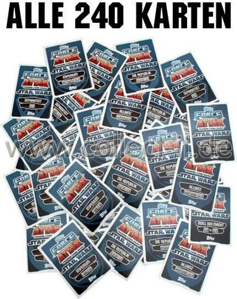 FAMOV1 - Spar 13 - Komplettsatz ALLE 240 Karten - Star Wars Force Attax - Movie Cards