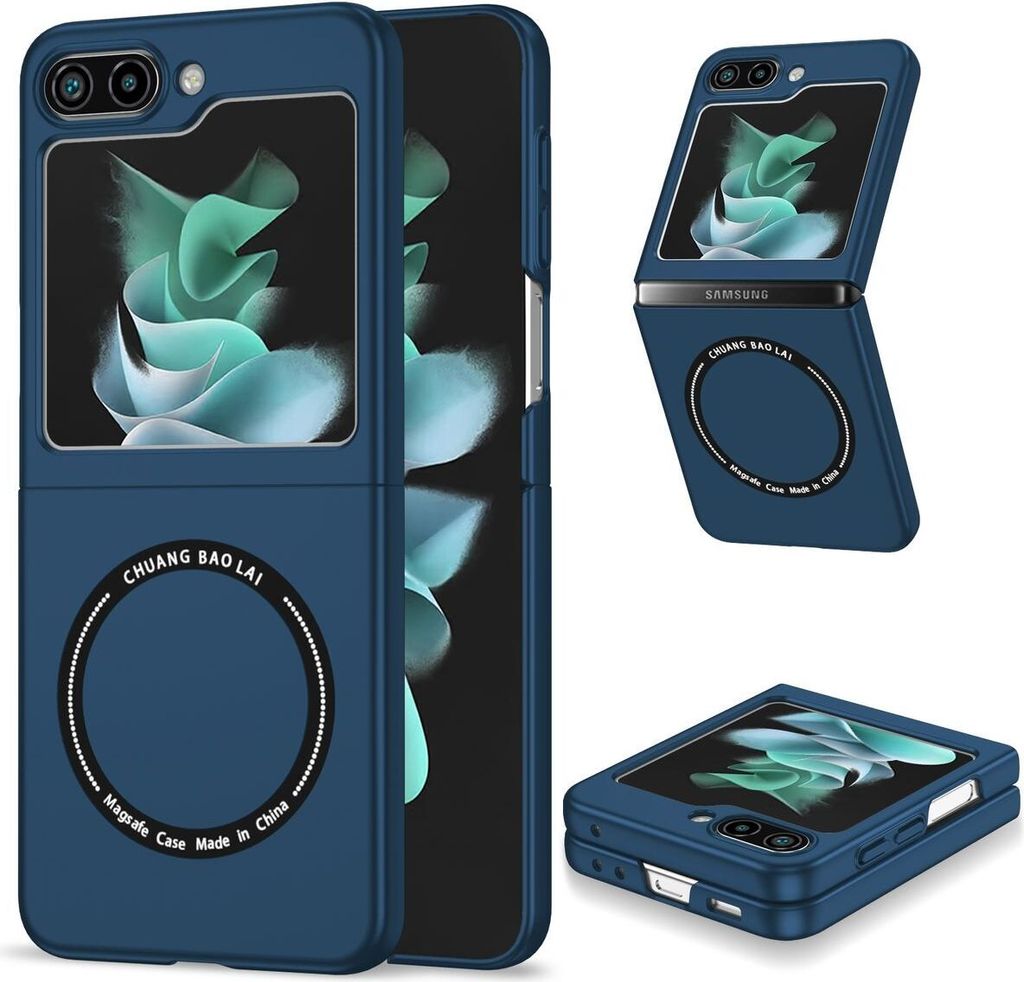 König Design Hülle kompatibel mit Samsung Galaxy Z Flip5 5G Kunststoff Soft Handyhülle - Handy Case Blau