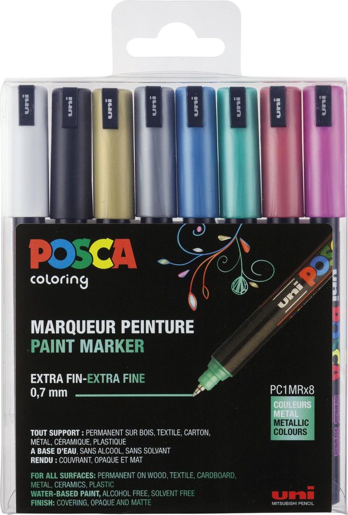 POSCA Marker UNI PC-1MR 8er Set Metallic Image du produit 
