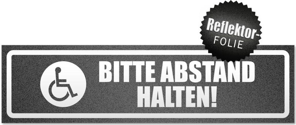 Bitte Abstand halten! Motiv 2 invertiert Magnetschild Schild magnetisch
