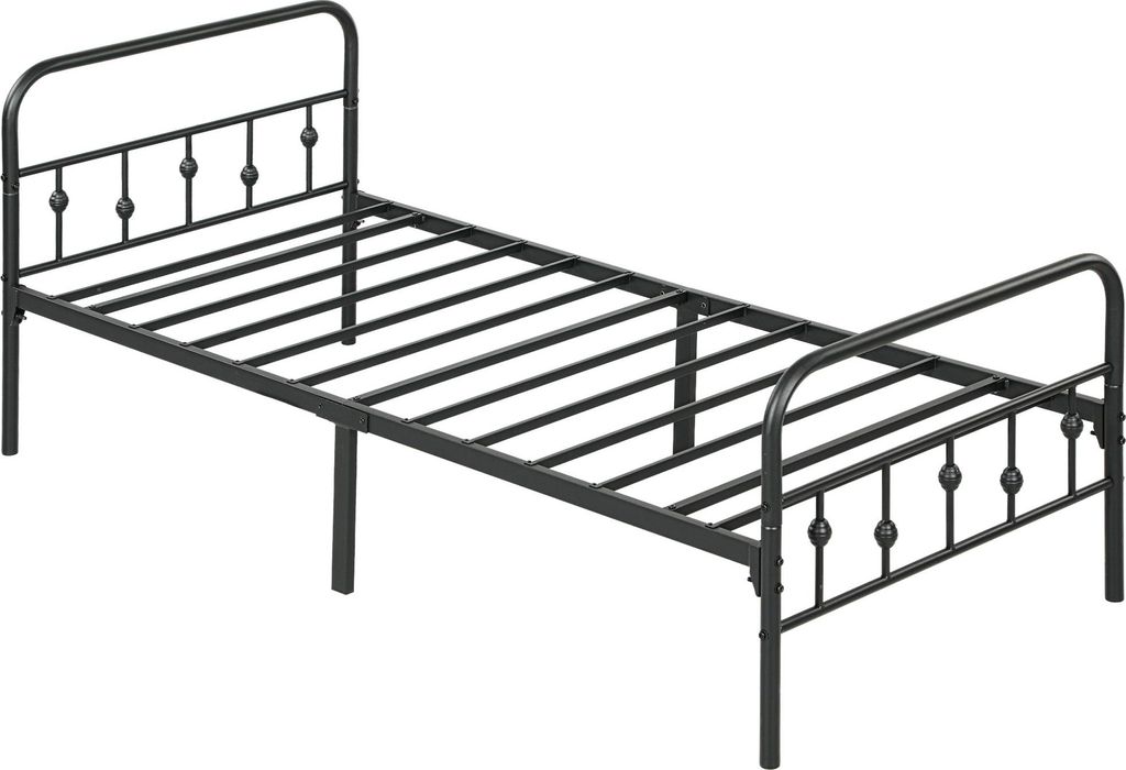 Klappbettgestell 200×90cm (Metall, schwarz): Höhe 82,5cm. Fürs Gästezimmer.