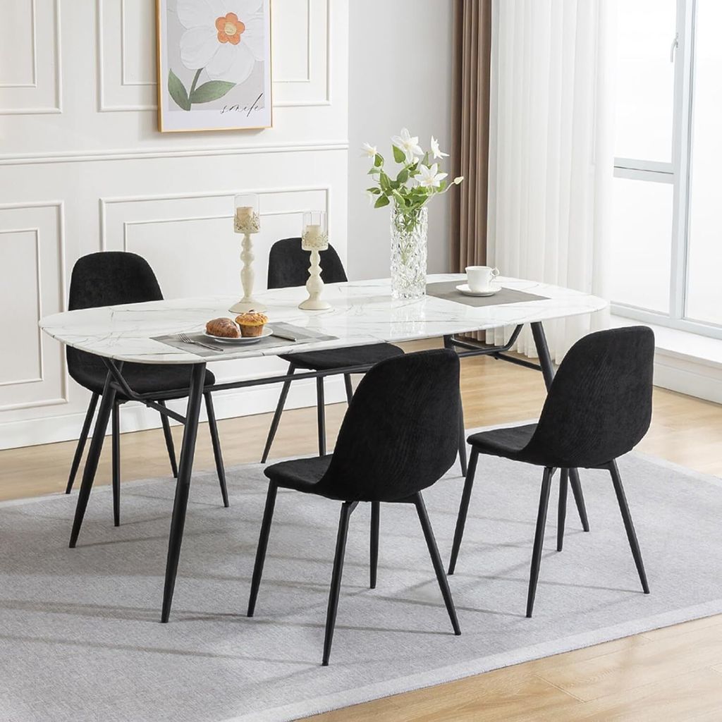 EUGAD 4 × Esszimmerstühle mit Rückenlehne, Polsterstuhl Produktbild 1