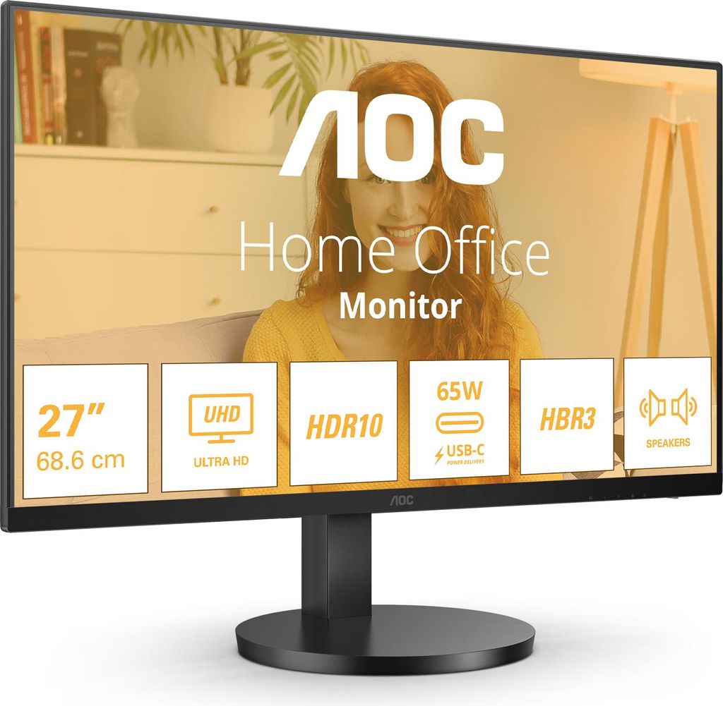 AOC U27B3CF, LED-Monitor, (UltraHD/4K, IPS, USB-C, USB Hub)