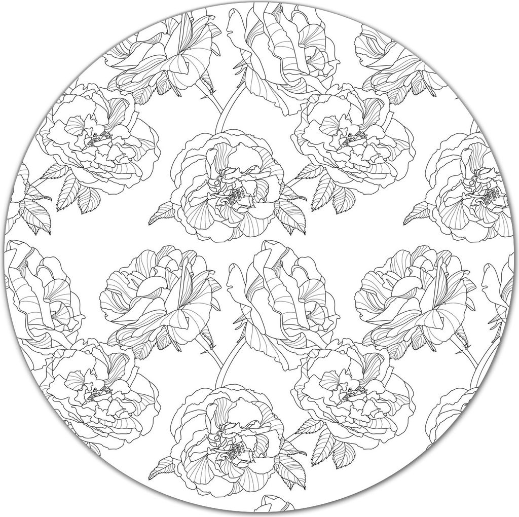 Glas-Herdabdeckplatte Glaskeramikkochfeld-Abdeckung Schneideplatten - 40 cm - Rosen Schwarz-Weiß