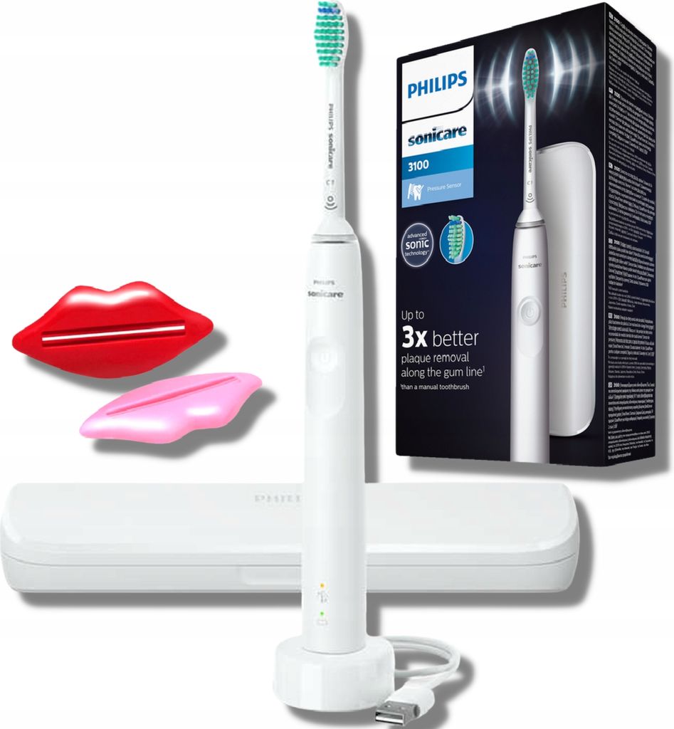 Philips | Schallzahnbürste HX3673/13 - Weiß - Effektive Reinigung - Mit Reiseetui und 2 Tubenausdrückern