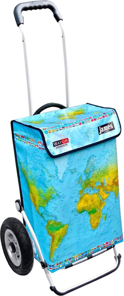 James Einkaufstrolley - WAYOK - stabiler Einkaufswagen mit individuellem Design - einfarbig: blau in Ausführung: Royal-Luftraeder