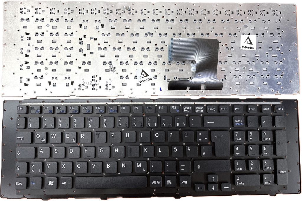 DEUTSCHE - Schwarz Tastatur Keyboard ohne Rahmen Kompatibel für Sony Vaio VPC-EF, VPCEF