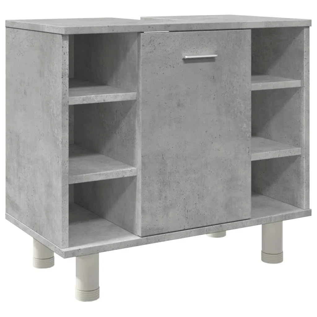 Mobiletto Bagno 60 cm Grigio Cemento SYFAX in Legno Multistrato