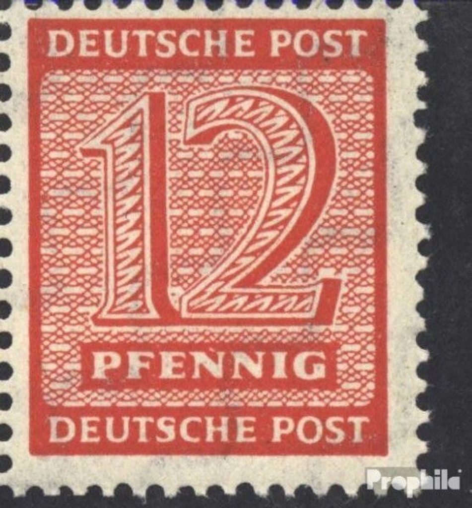 Briefmarken Sowjetische Zone (All.Bes.) 1945 Mi 132III, dickes S in DEUTSCHE (aus Kombinat.-bogen) postfrisch Ziffer