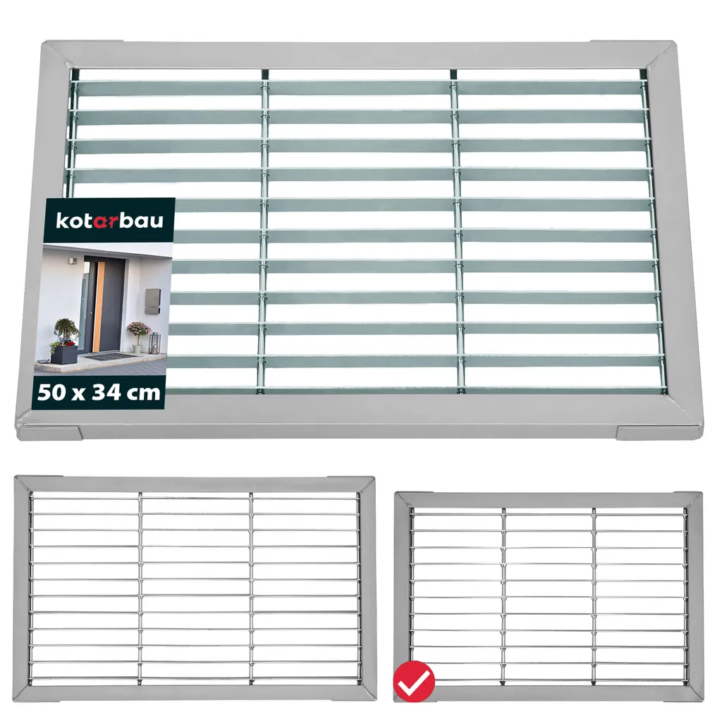 Tapis d'entrée en acier galvanisé 50x35 cm - Grille anti-salissure extérieure