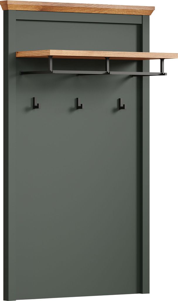Appendiabiti Stanton verde, decori in rovere. Immagine del prodotto 