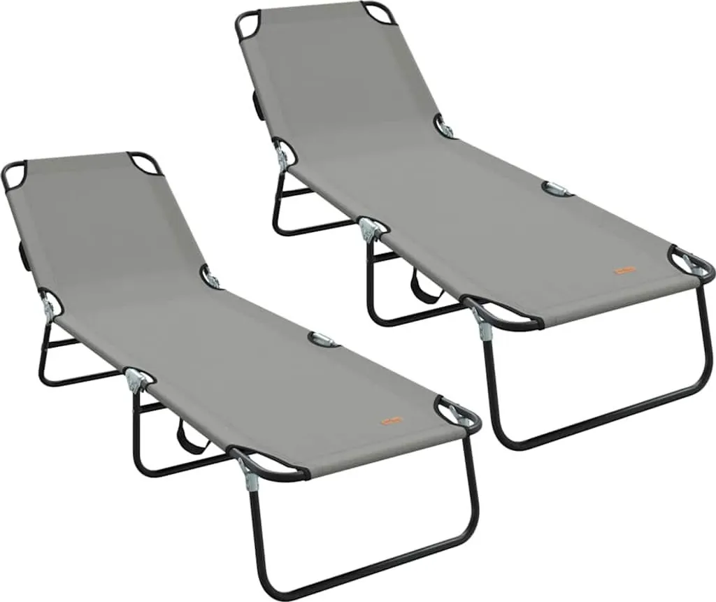Arredo Giardino vidaXL: Set 2 Lettini Moderni Grigio Antracite