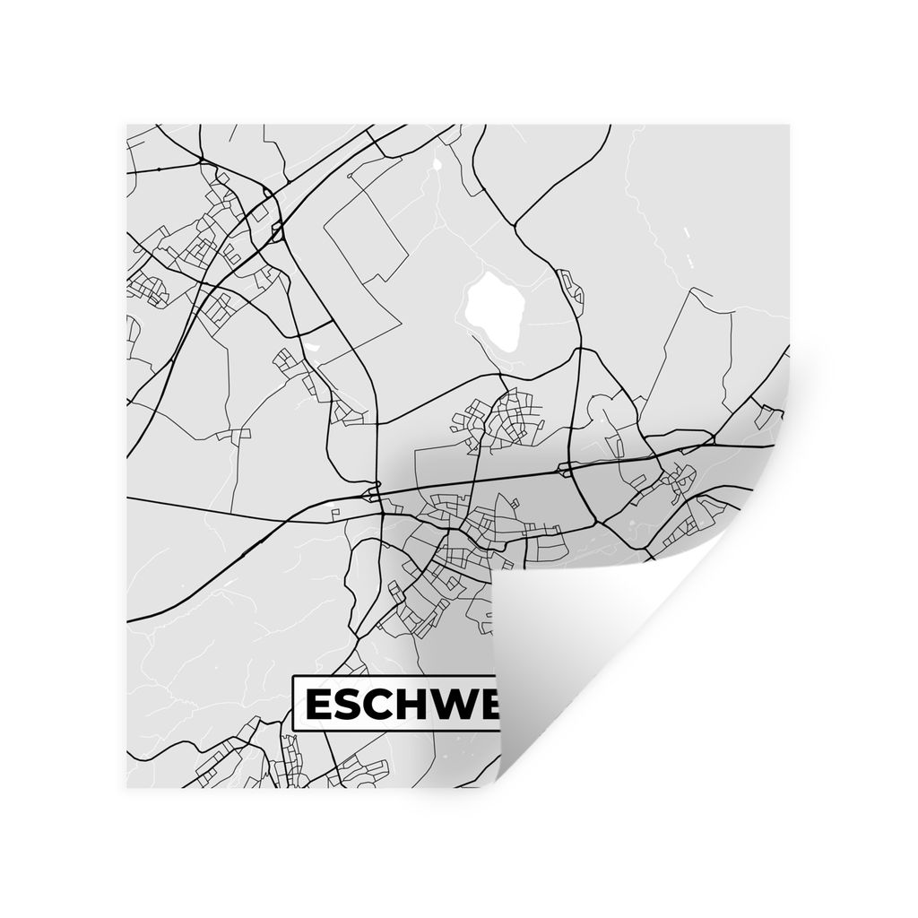 MuchoWow Wandtattoo Wandsticker Wandaufkleber Karte - Eschweiler - Deutschland - Karte - Stadtplan 80x80 cm Selbstklebend und Repositionierbar - ...