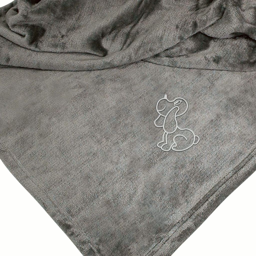 Mikrofaserdecke Premium Silbergrau Hunde mit Name