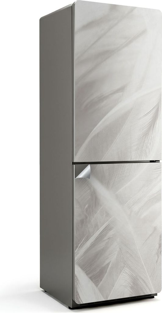 Zarte Federn in Bewegung – Kühlschrank Aufkleber – Klebefolie Kühlschrank – Kühlschrank Dekor – Kühlschrankfolie selbstklebend – Küc...