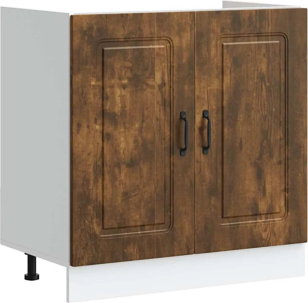 Mobile Lavello Cucina 80 cm Rovere Fumo Kalmar | Offerta Base Sottolavello