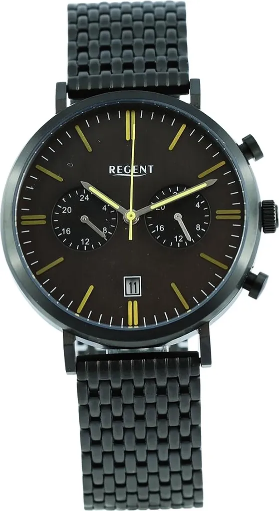 Montre homme Regent métal noir D2UR1152503 idéale pour tenue de bureau