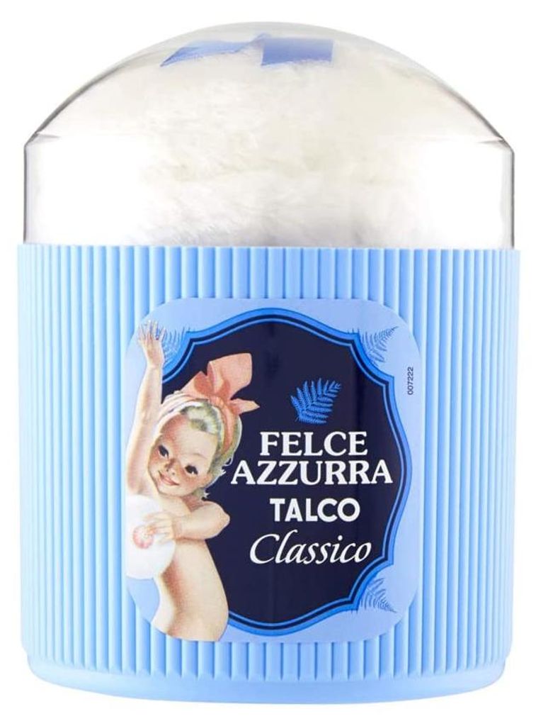 3x PAGLIERI Felce Azzurra Classico Körperpuder mit Schwämmchen 250g