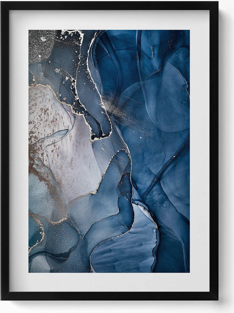 Abstrakte Textur– Wandbild mit Rahmen – Gerahmtes Bild – Wanddekoration – 50x70 cm – Schwarz Rahmen