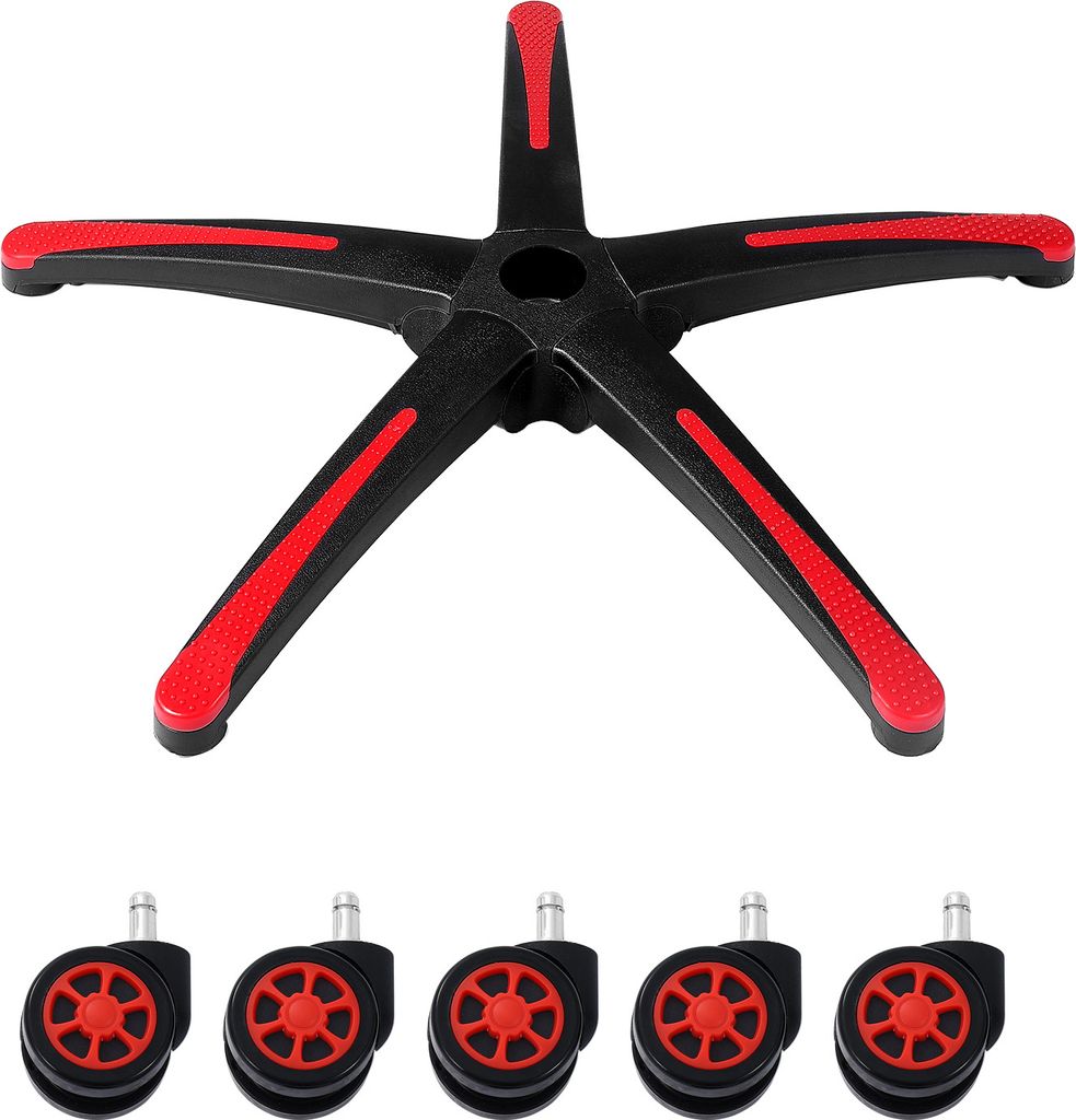 SucceBuy Bürostuhl-Untergestell-Ersatz, 28 Zoll, 2500 lbs statische Belastung, robustes universelles Schreibtischstuhl-Untergestell mit 5 Rollen u...