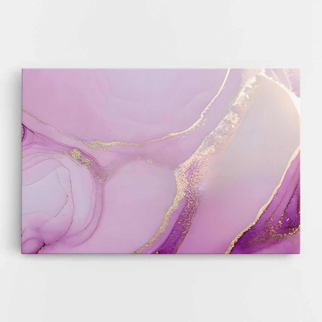 ARTHUB Leinwandbild 20x30 cm, Golden Purple Marble | Wohnzimmerdekoration, Hängende Bilder, Wanddekoration, Heimdekoration, Abstrakte, Marmor