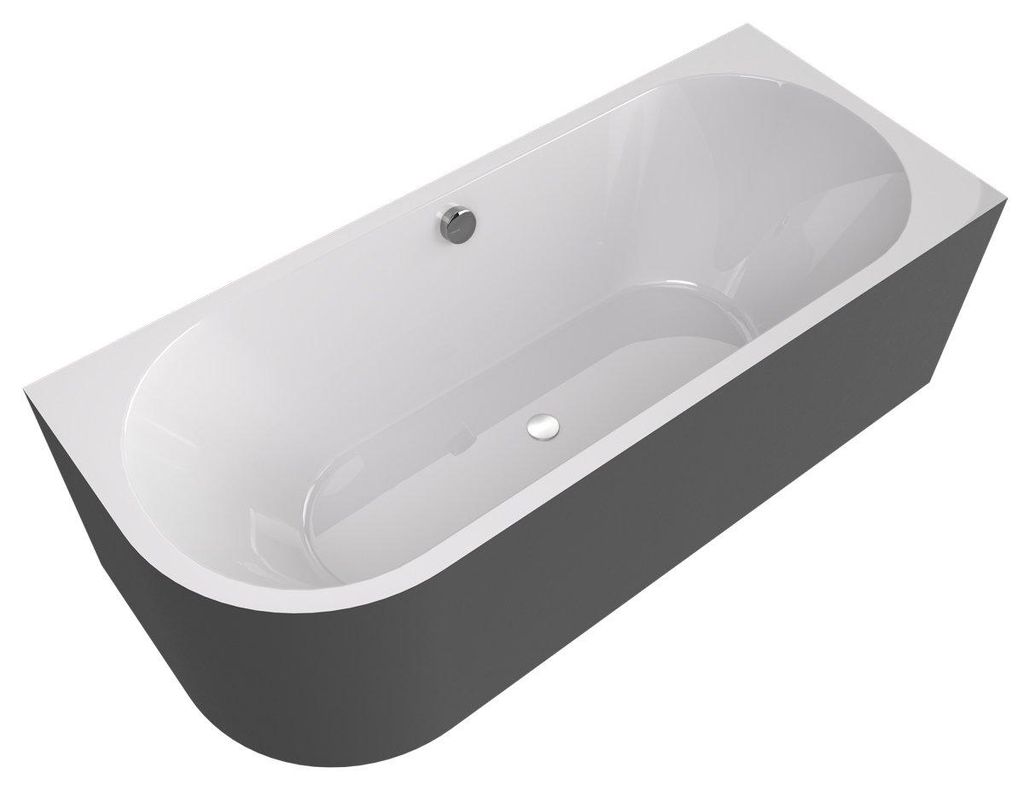 Polysan VIVA R MONOLITH asymmetrische Badewanne 180x75x60cm, weiß/carina