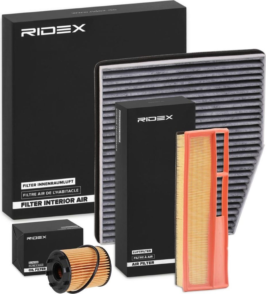 RIDEX Filterset Inspektionspaket Filtersatz für FIAT PUNTO (188) Doblo Cargo (223) Doblo Kombi (119, 223) Idea (350) für LANCIA YPSILON (843)